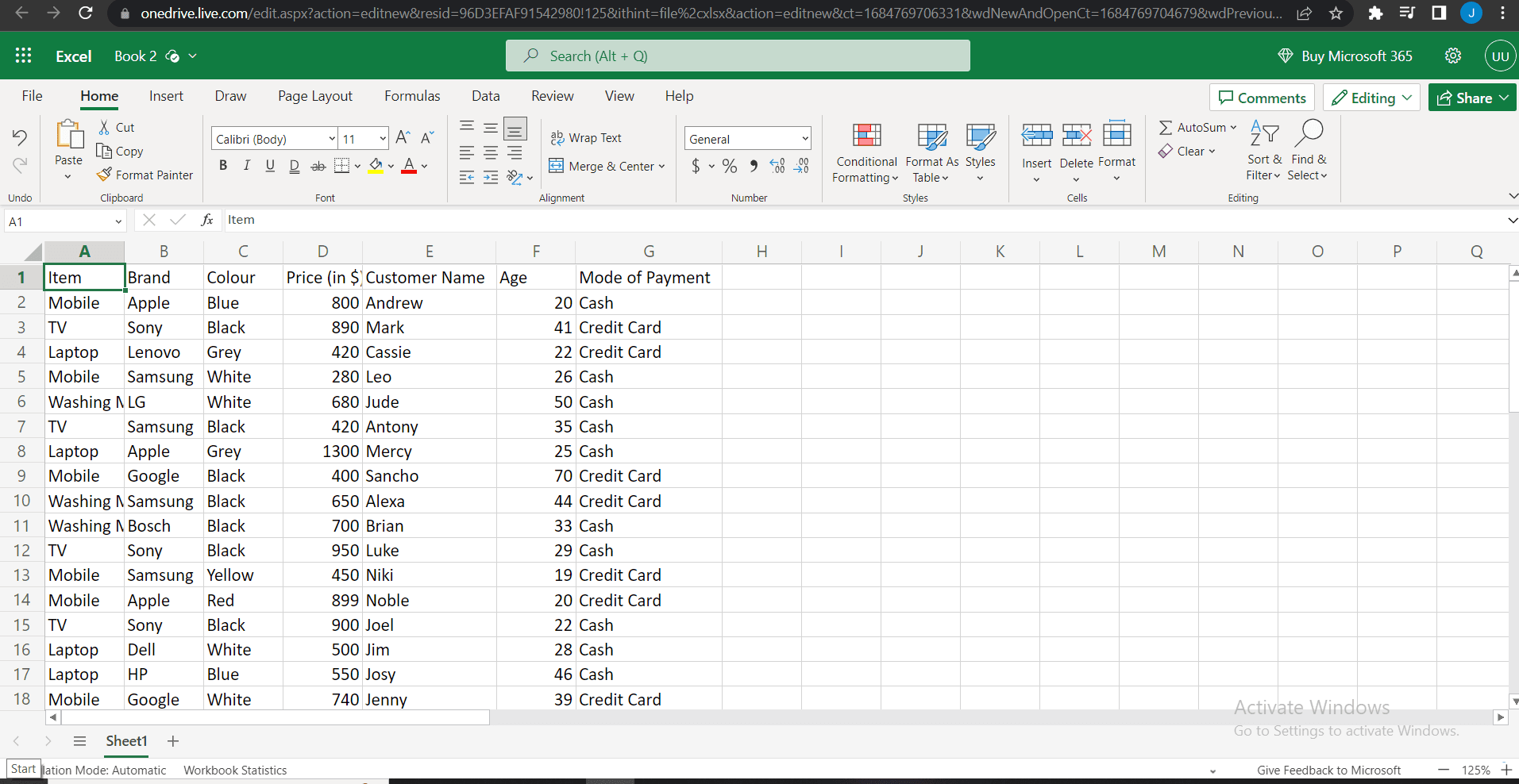 Open your Excel spreadsheet