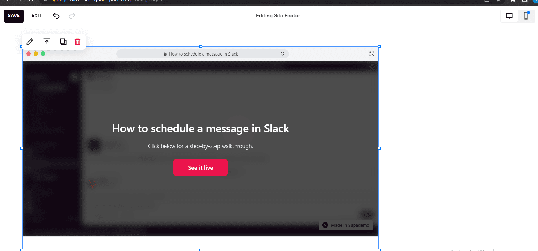Save and publish changes