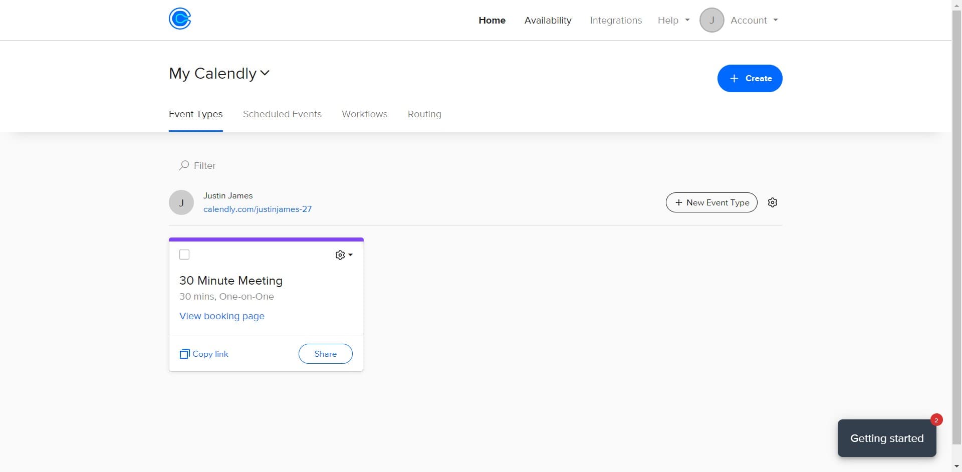 Select Availability settings