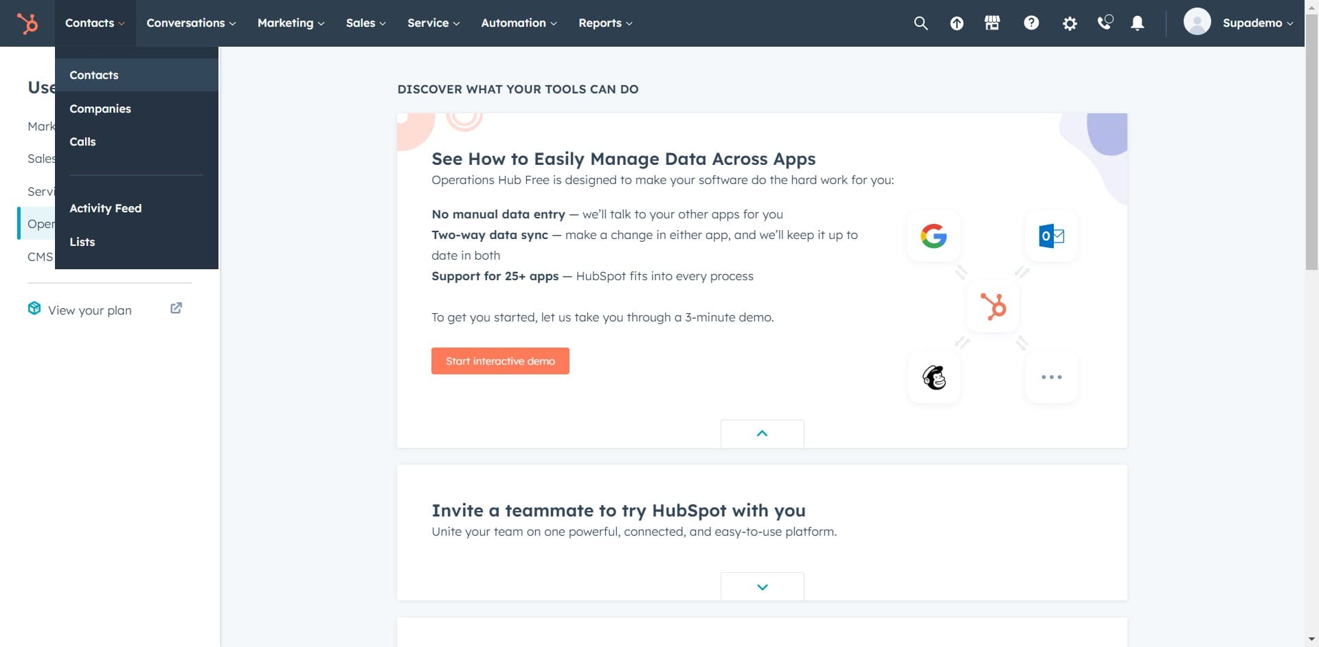 Select Contacts again