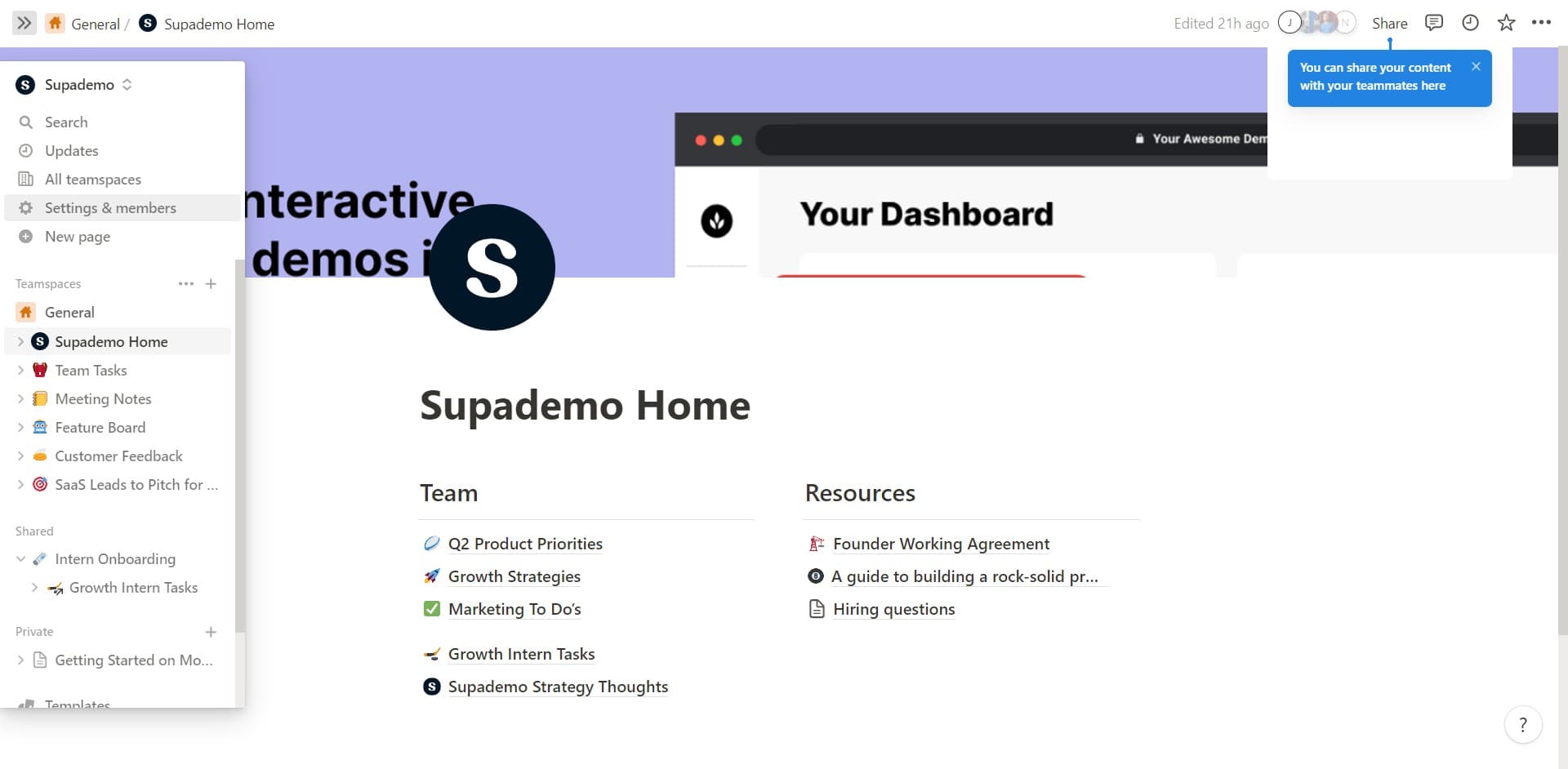 Navigate to the workspace menu