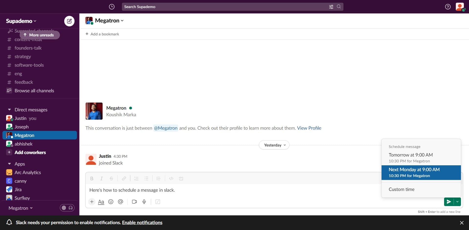 Select your delivery time
