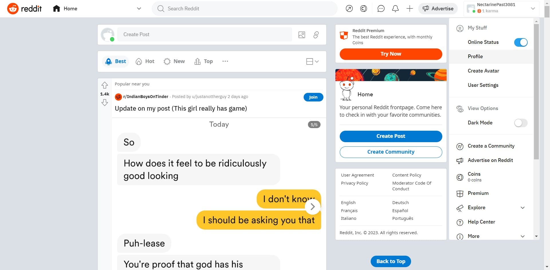 Navigate to your profile