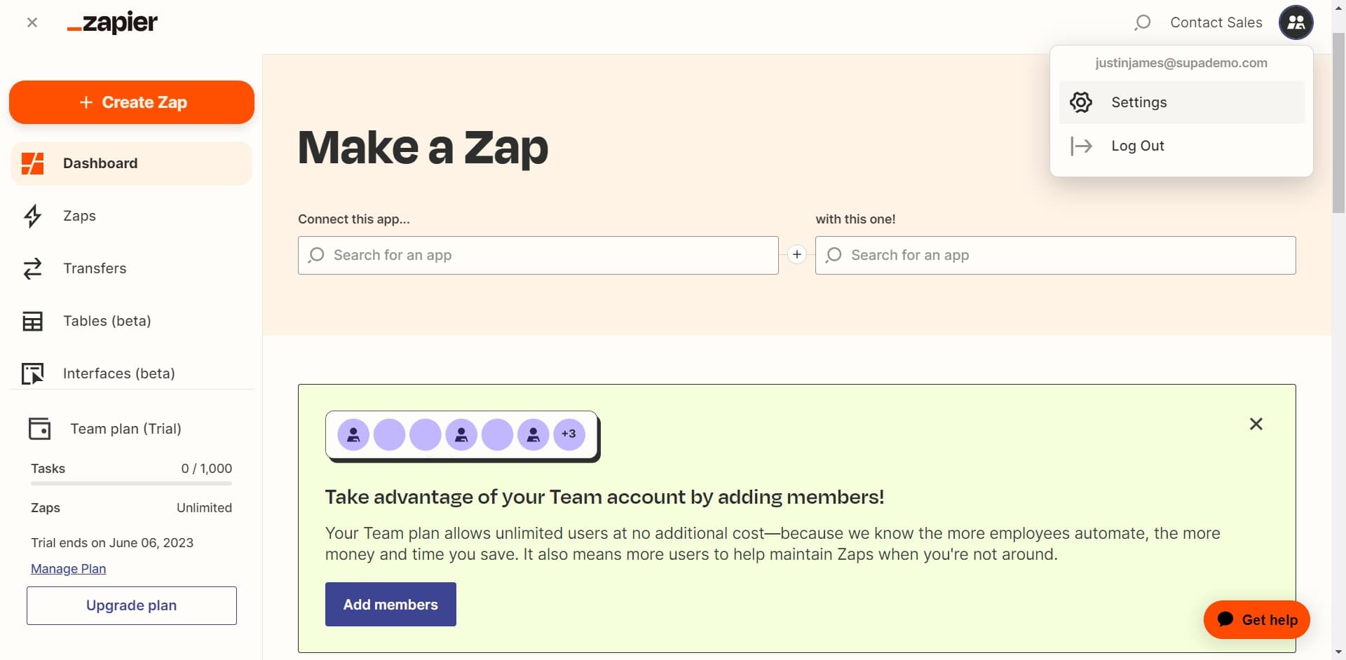 Open the Settings menu