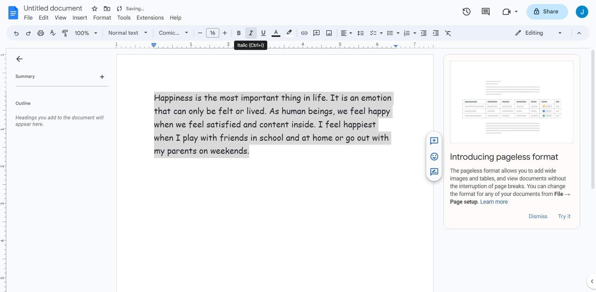 Adjust font size if needed