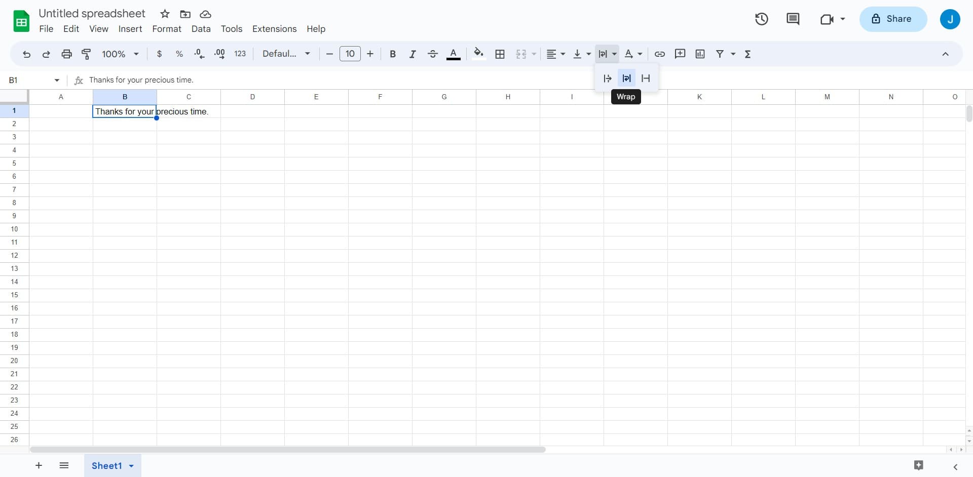 Navigate to text wrapping options