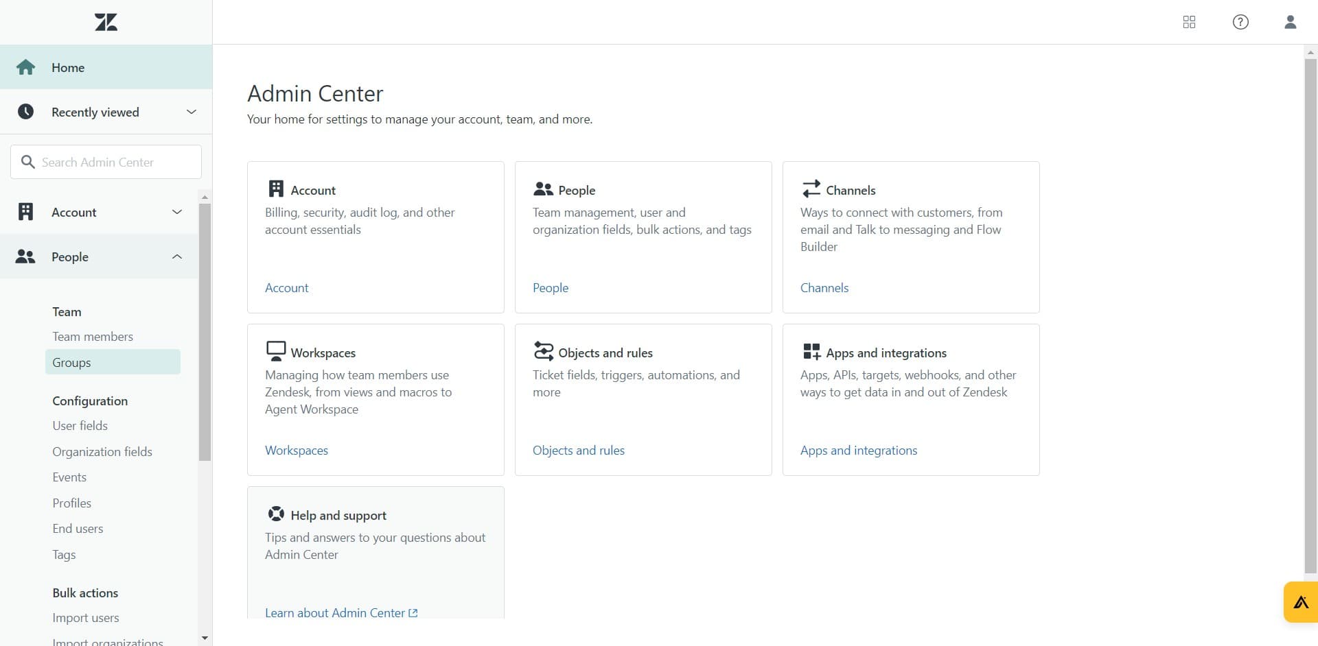 Access the Groups page