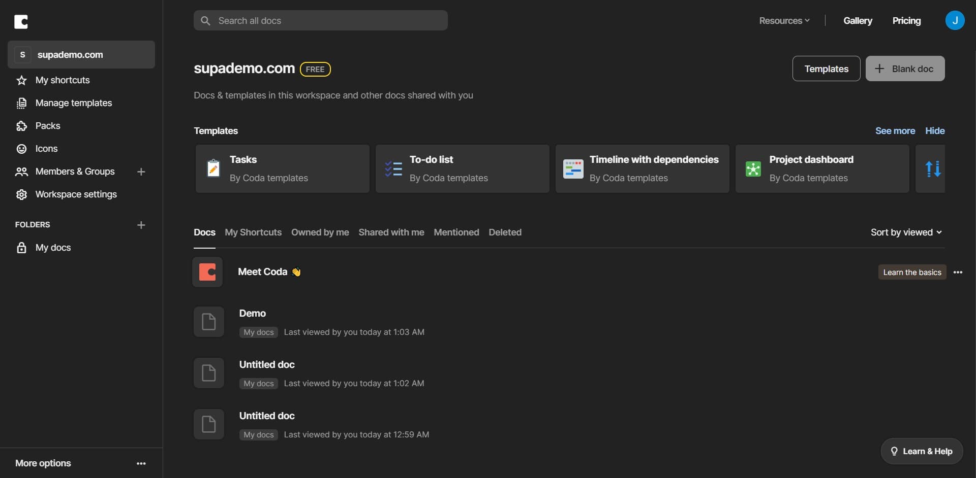 Create a new blank document