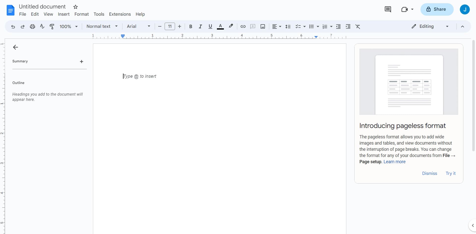 Open the Insert menu