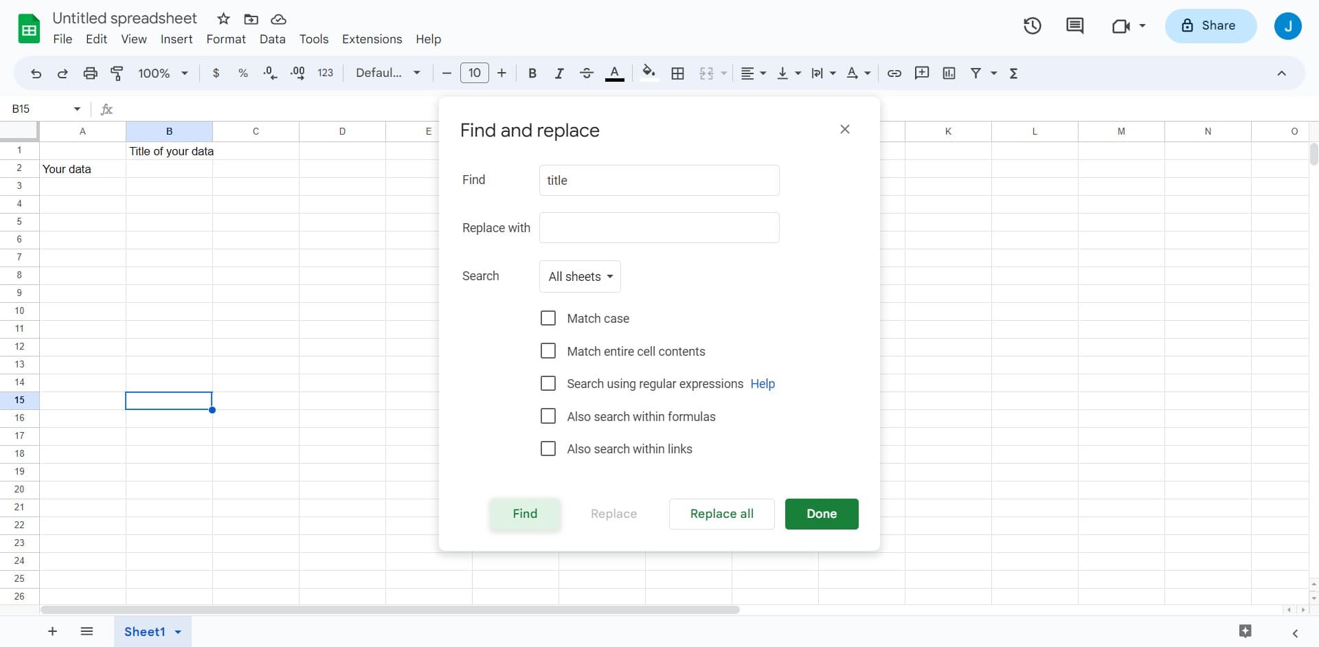 Click Find to start searching