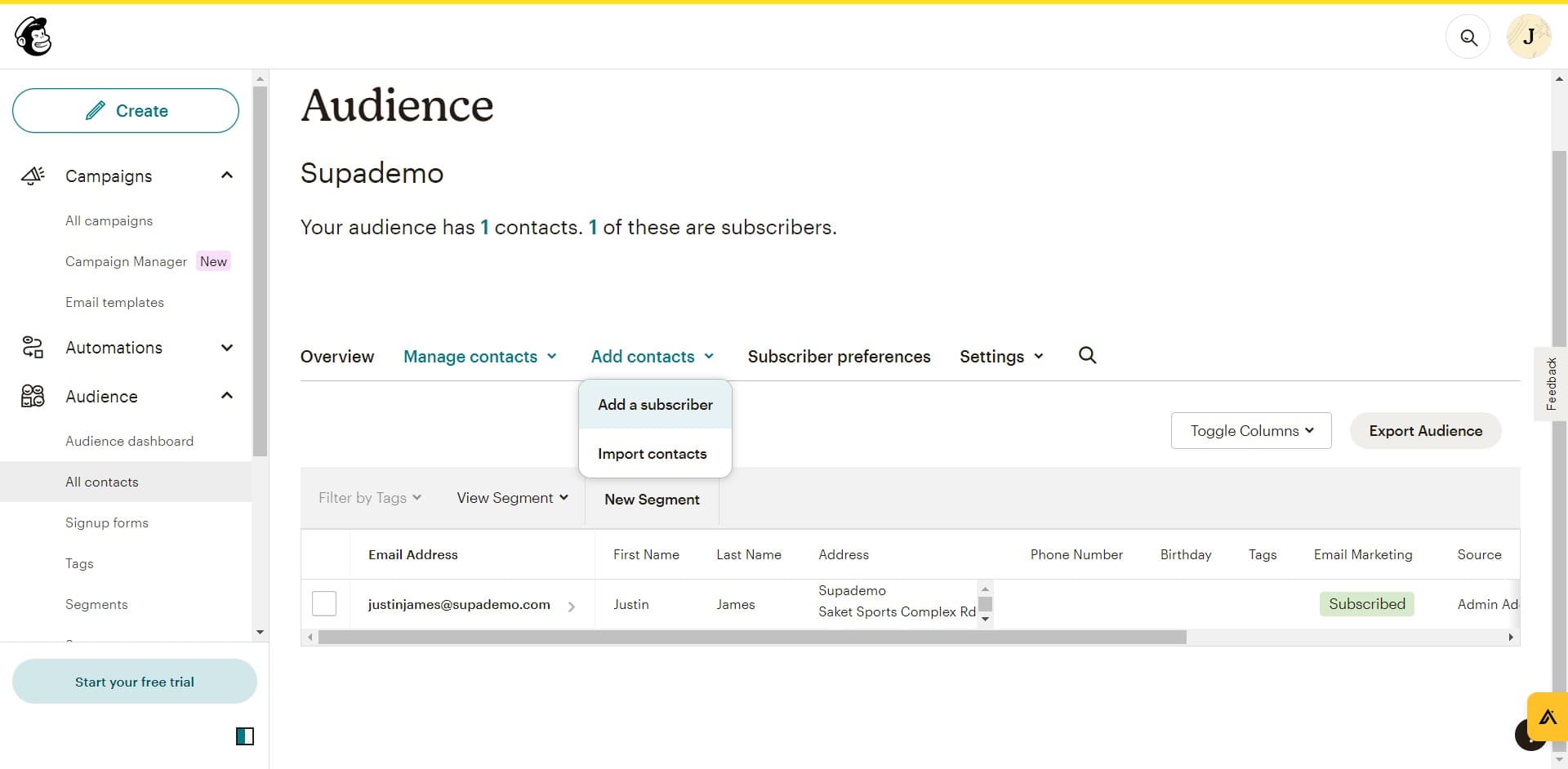 Configure audience settings