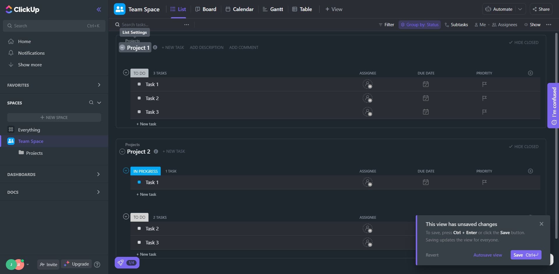Click the selection trigger