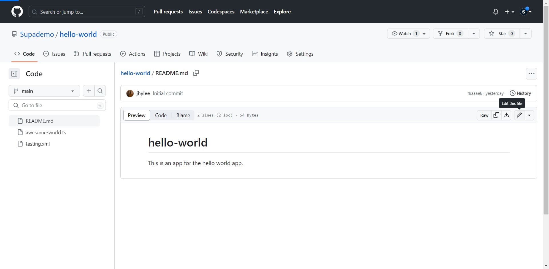Access the rename option
