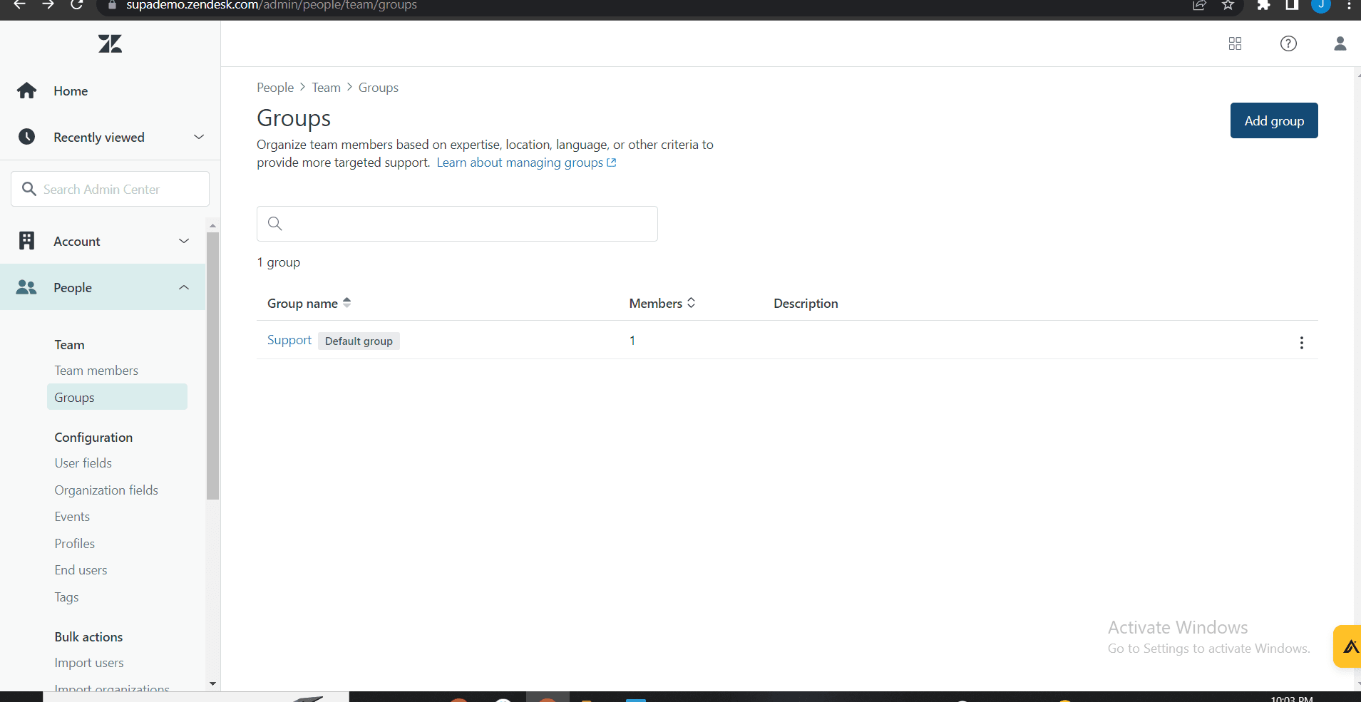 Configure group details