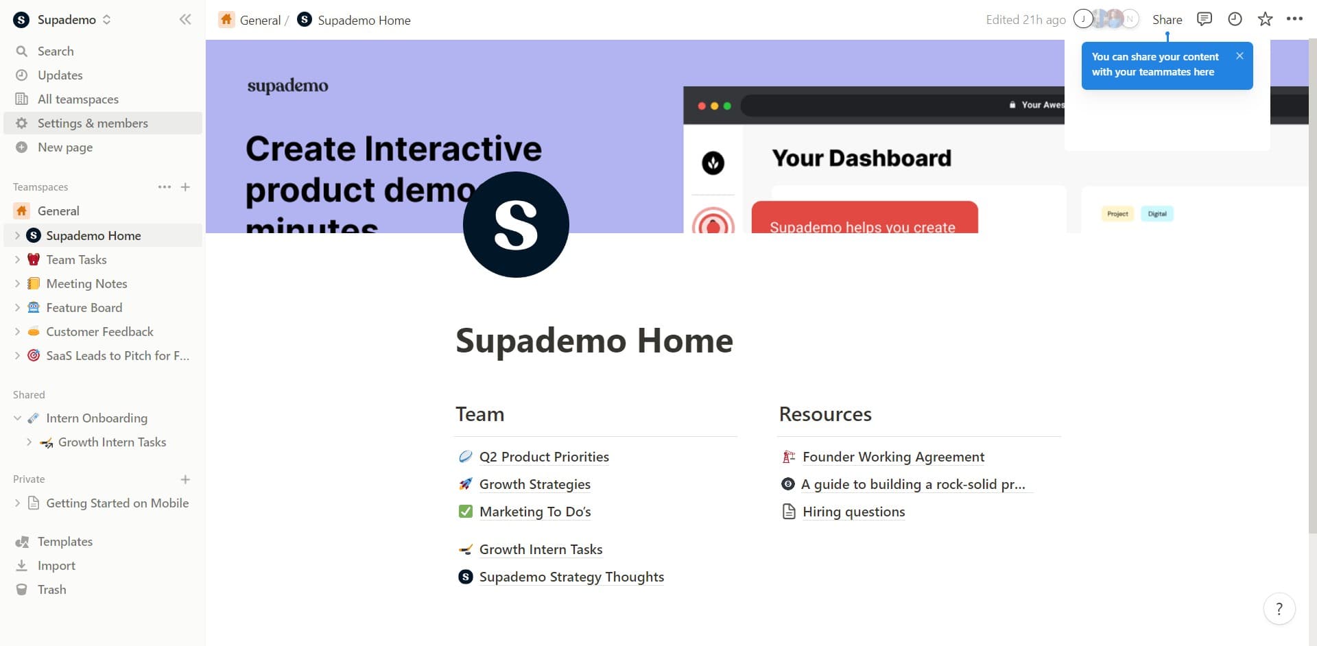 Select Settings & members