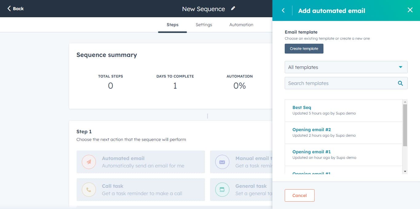 Create a new email template