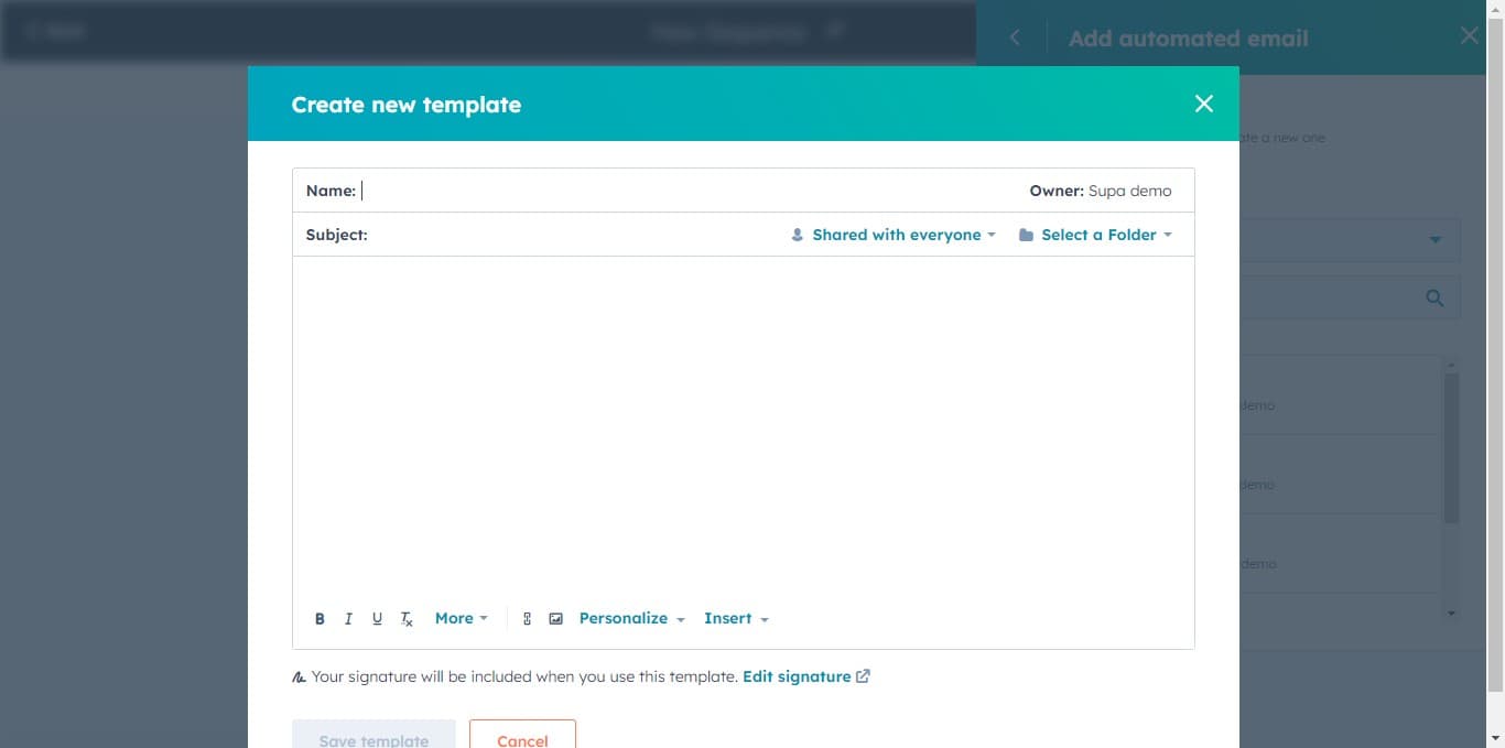 Begin template composition