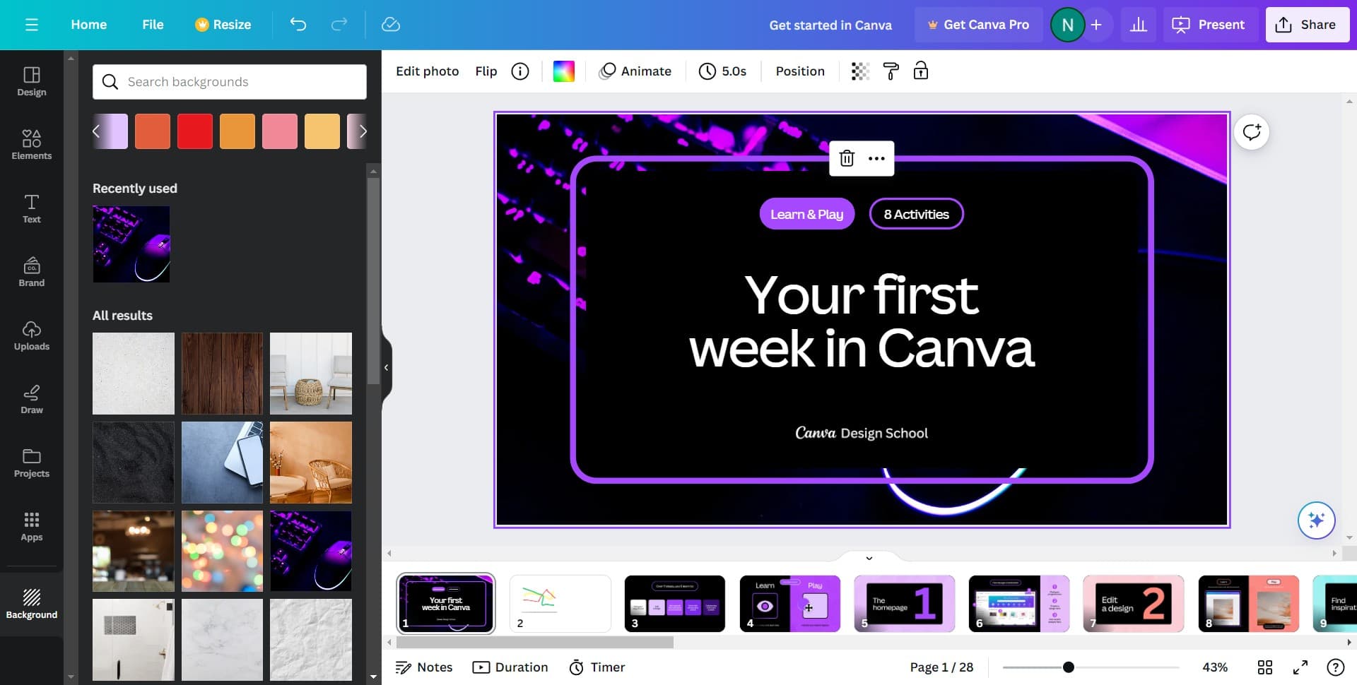 Confirm the background is applied