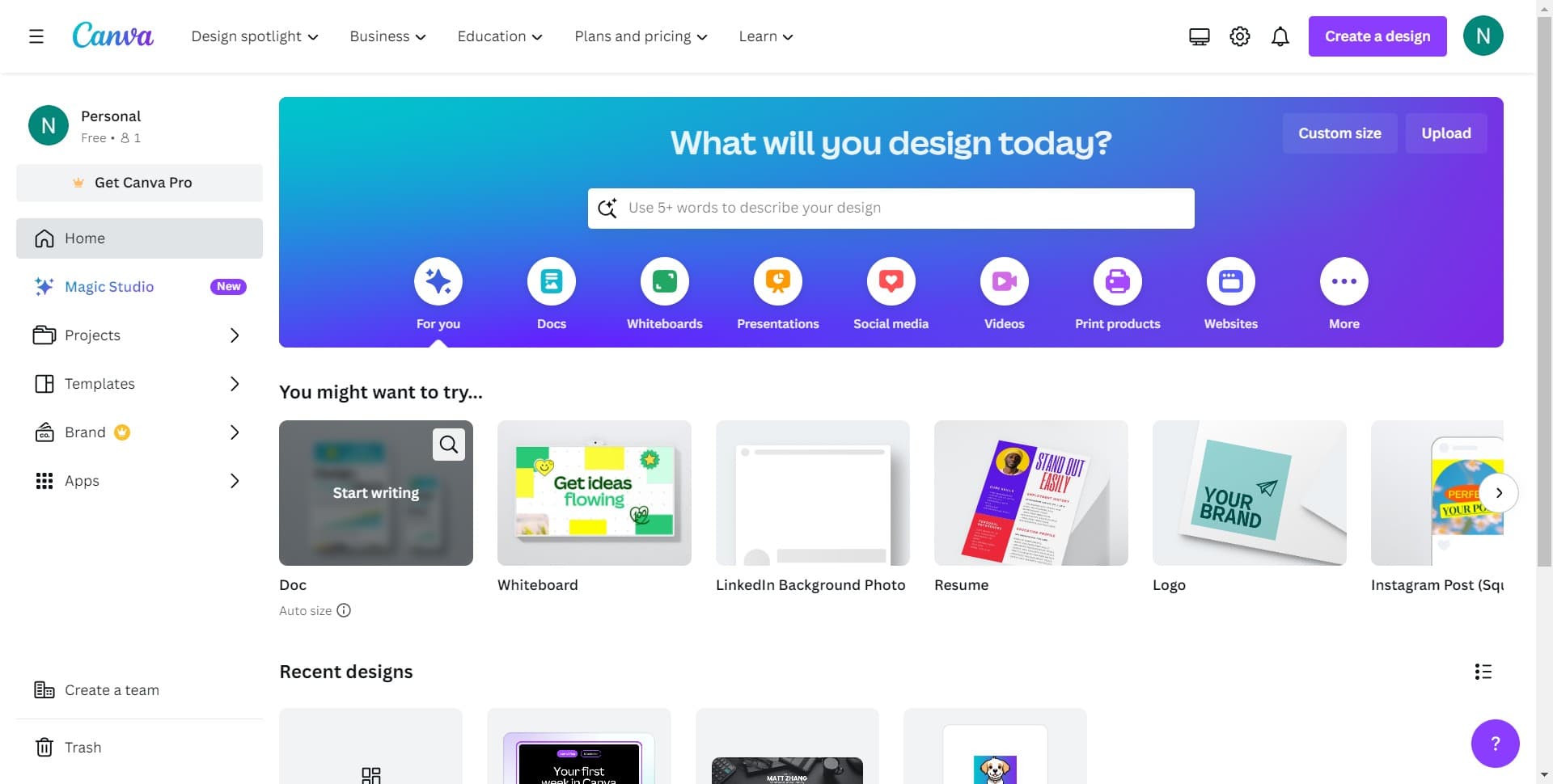 Access the Canva editor