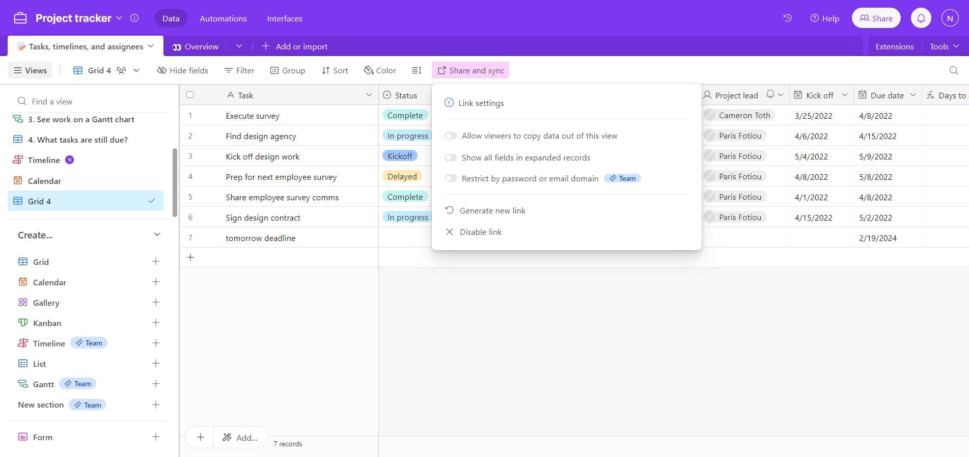 Confirm permission settings