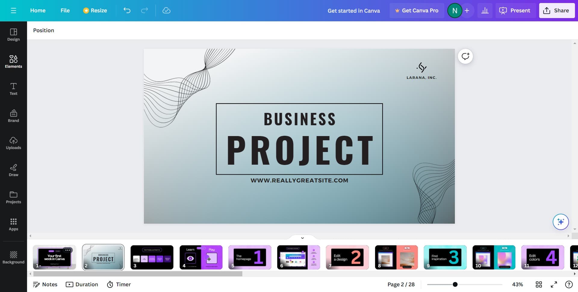 Access the media insertion menu