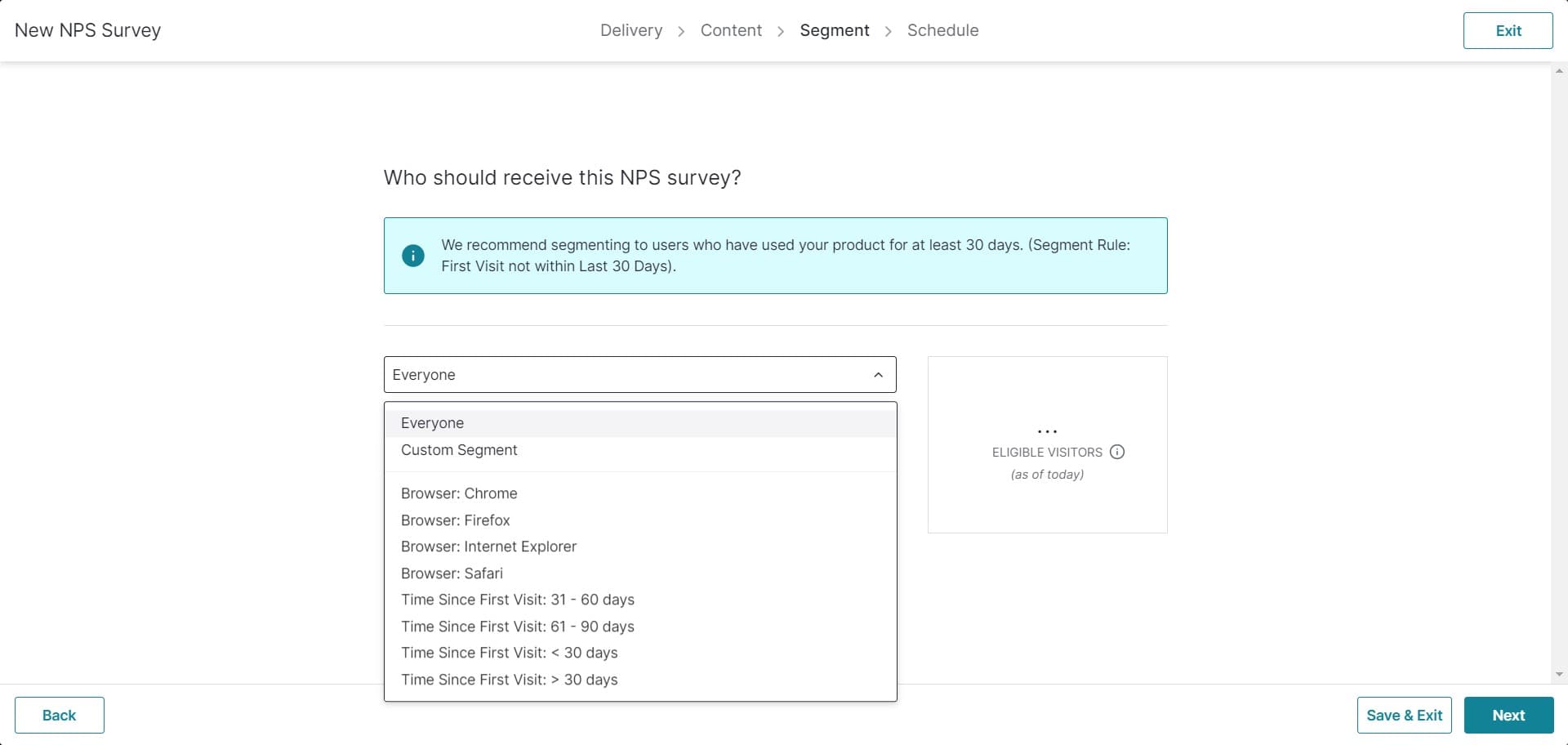 Confirm audience settings