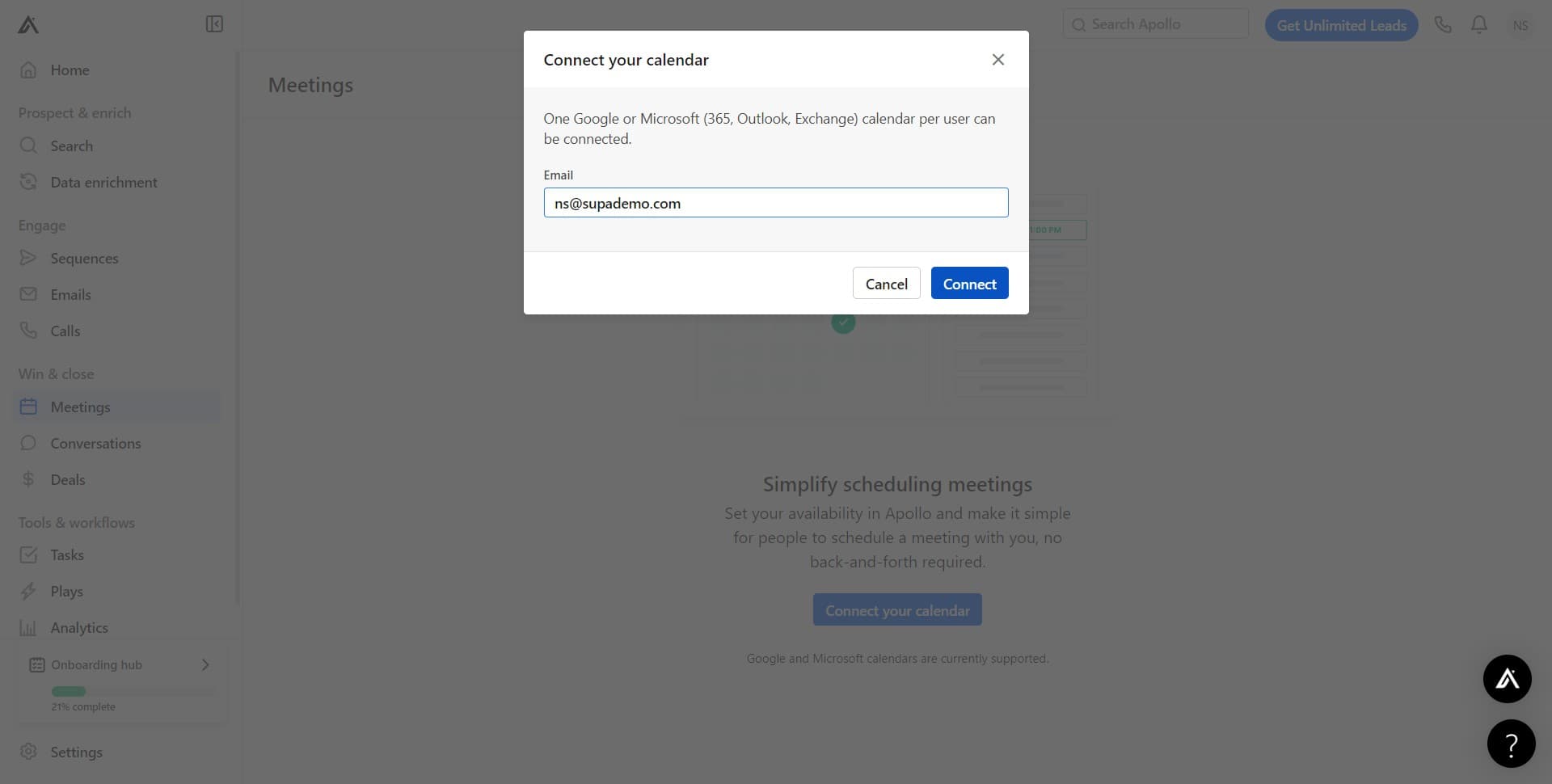 Click 'Connect' to authorize