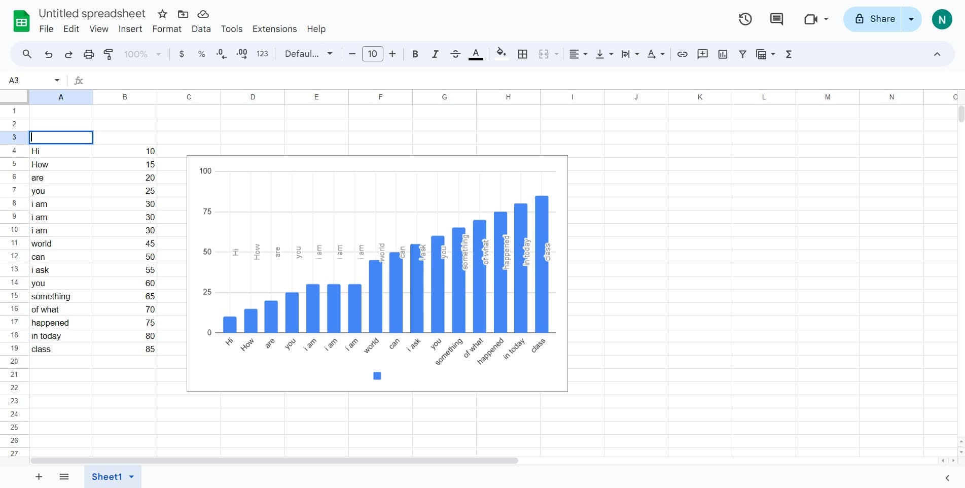 Open your Google Sheets document