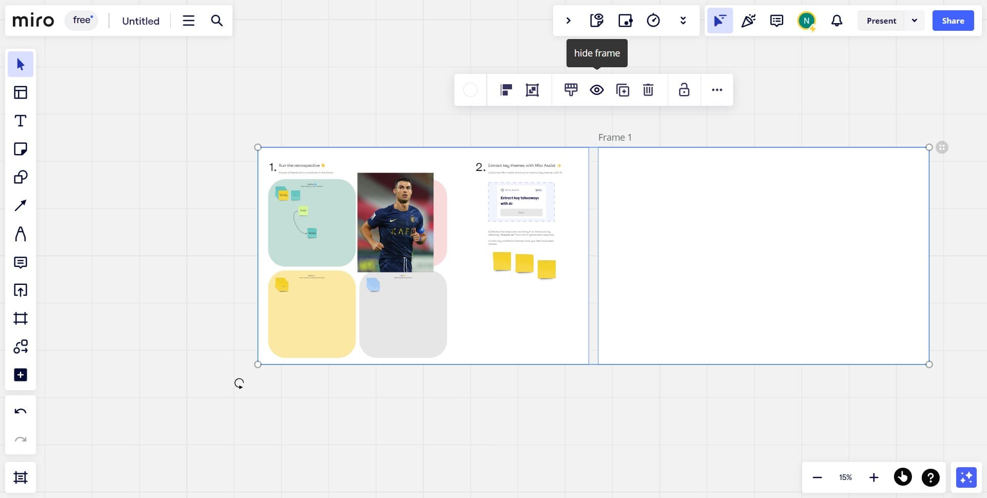 Select the hide option