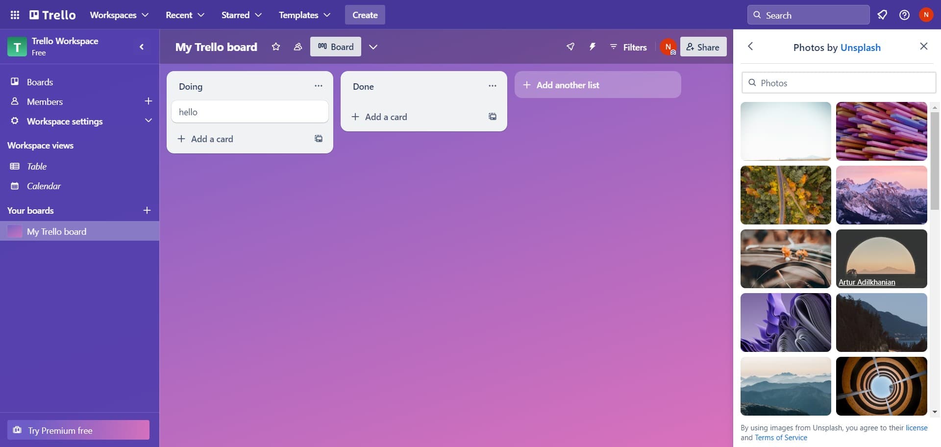 Select a photo by creator