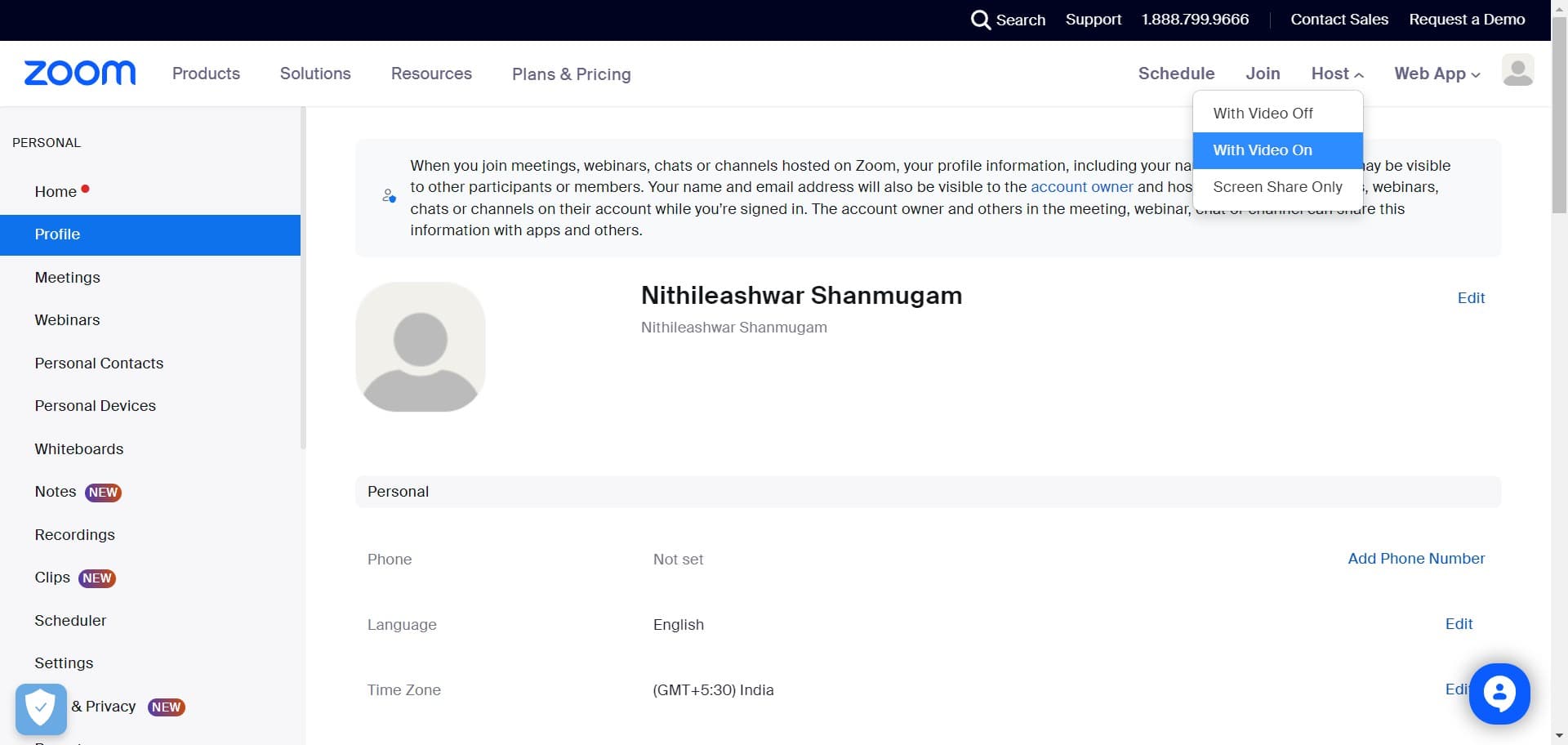 Click on With Video On