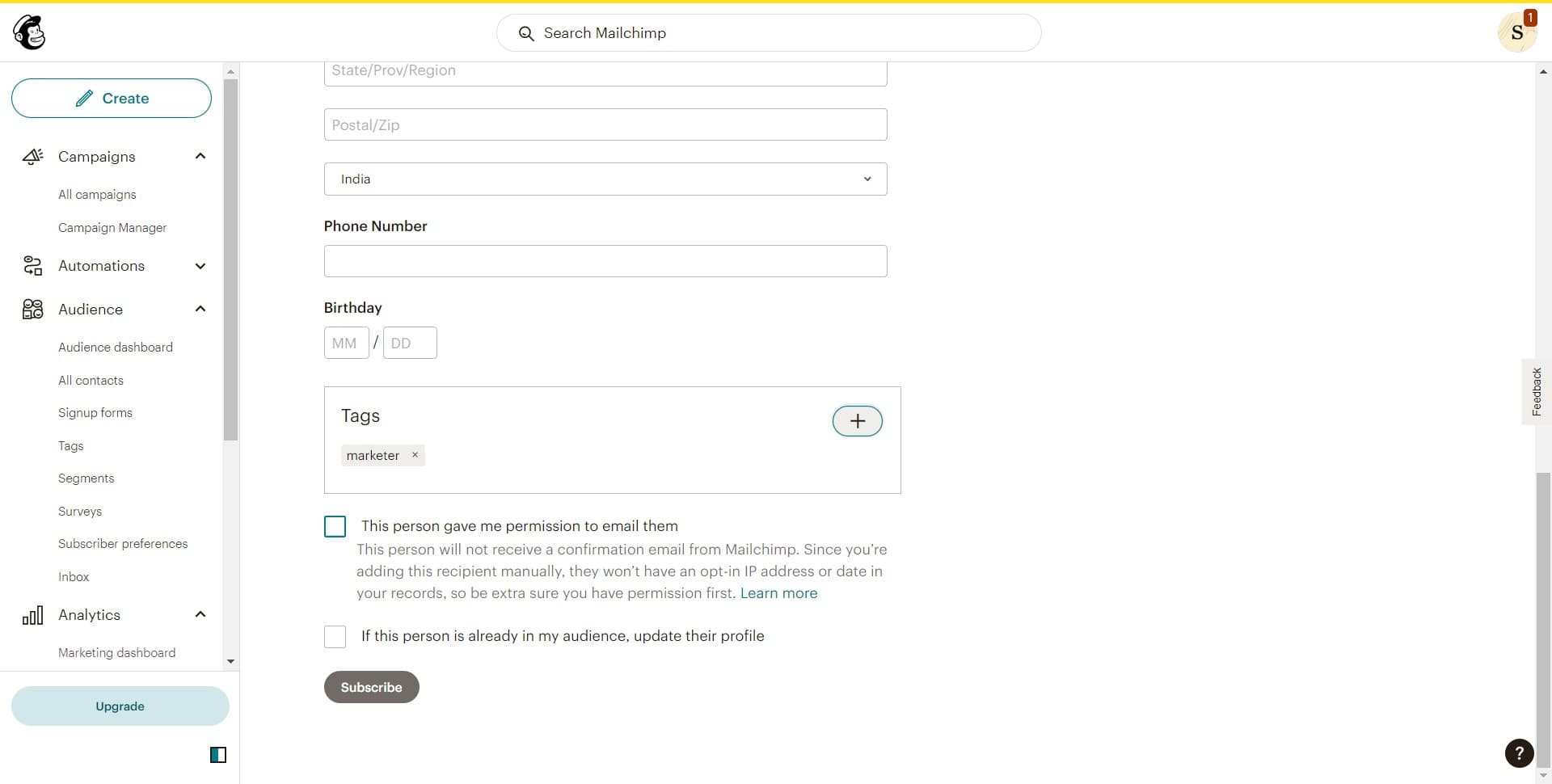Configure subscriber preferences