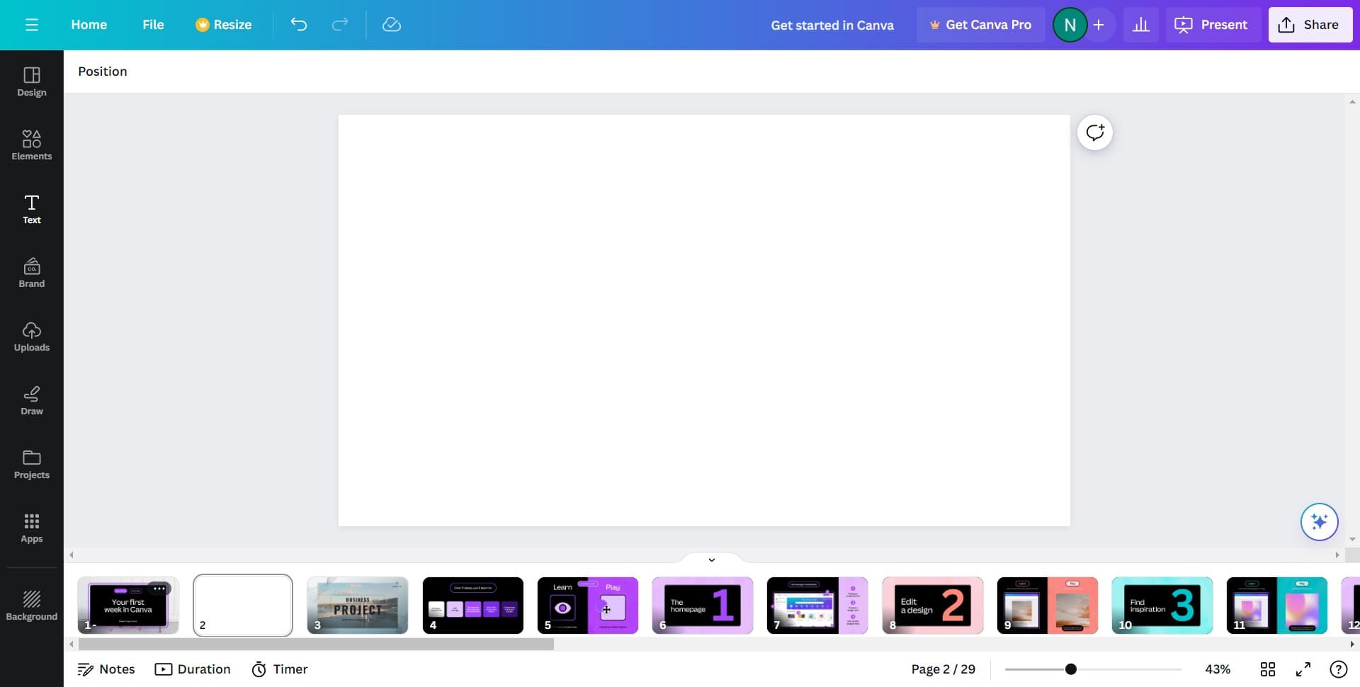 Open your Canva project