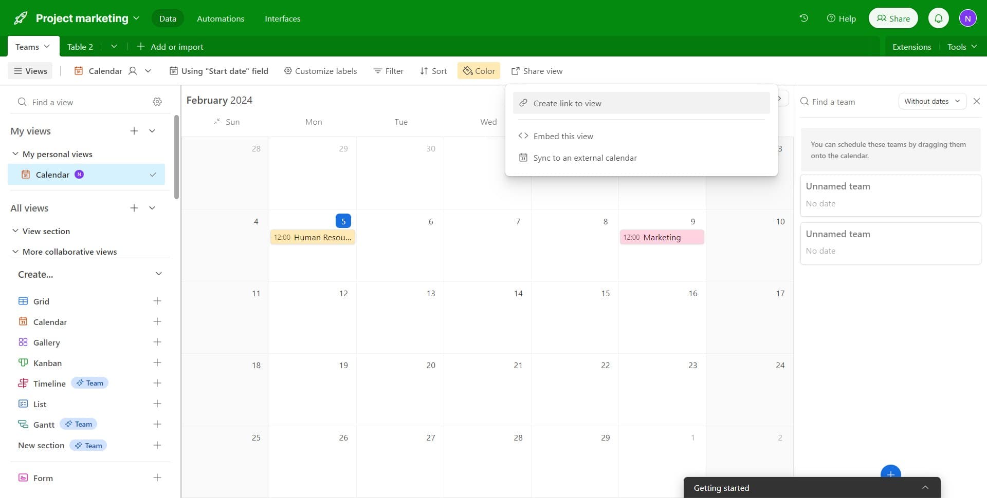 Generate a shareable link