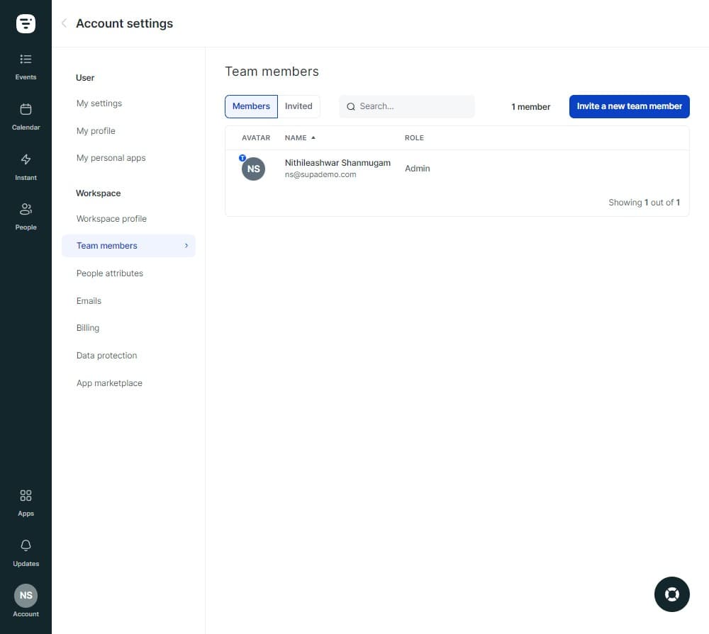 Confirm team members
