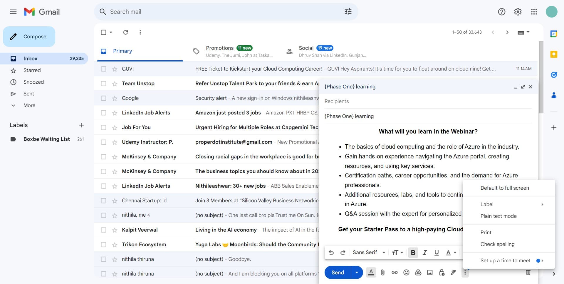 Navigate to templates or label settings