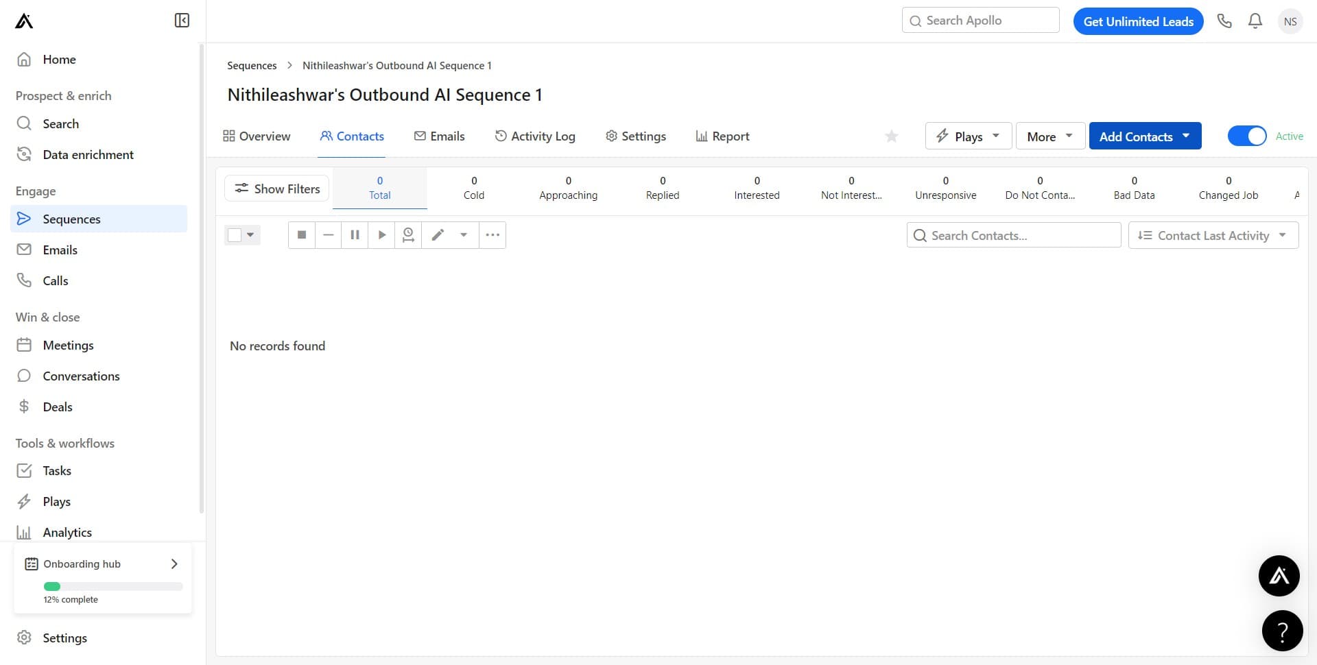 Click on Add Contacts