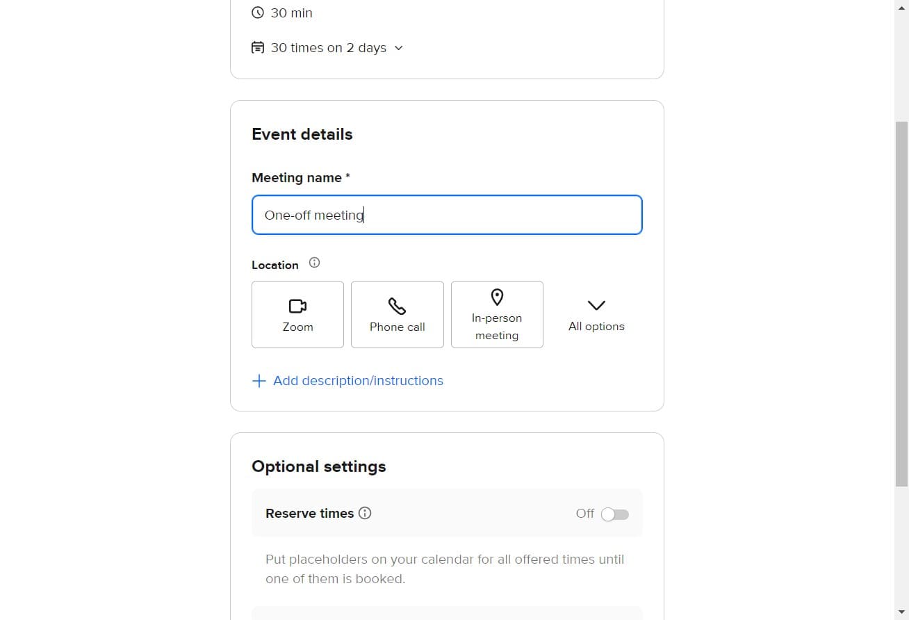 Configure meeting settings