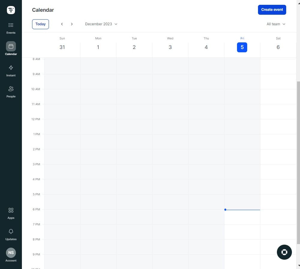 Click on Create event