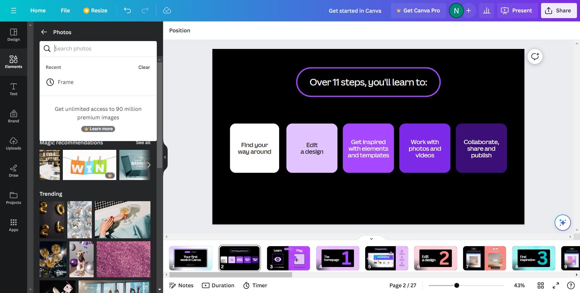 Navigate to the elements panel