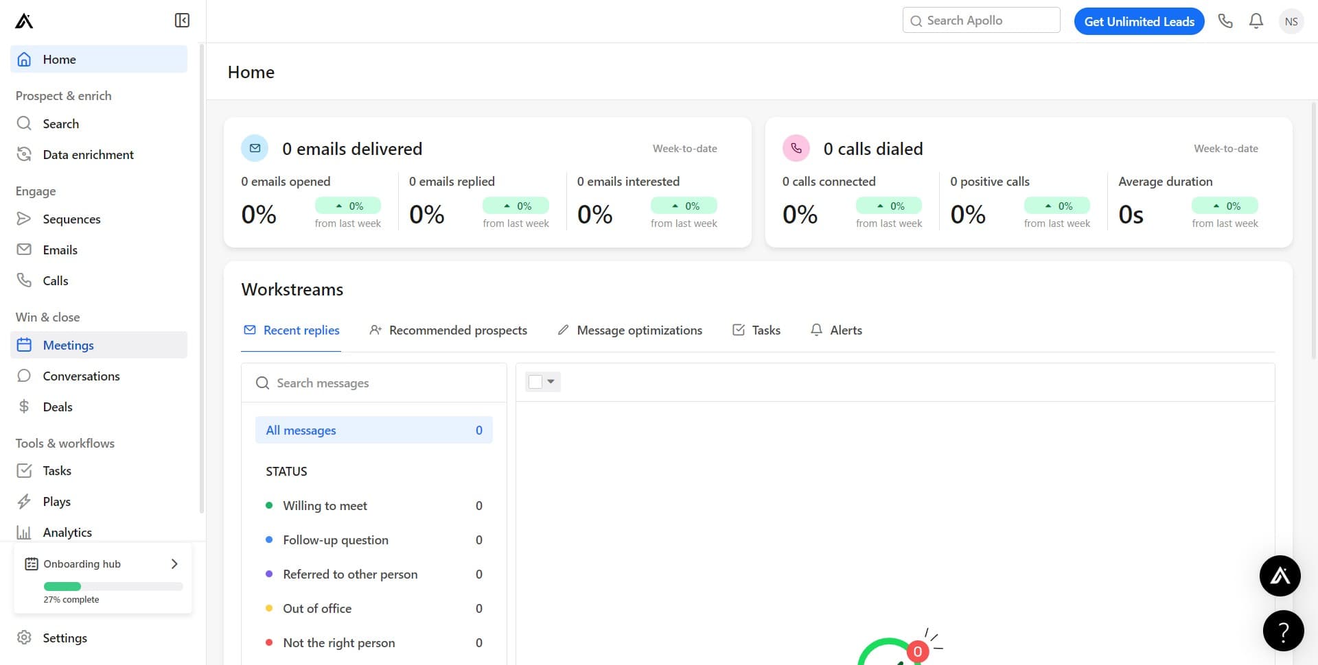 Navigate to the Meetings section