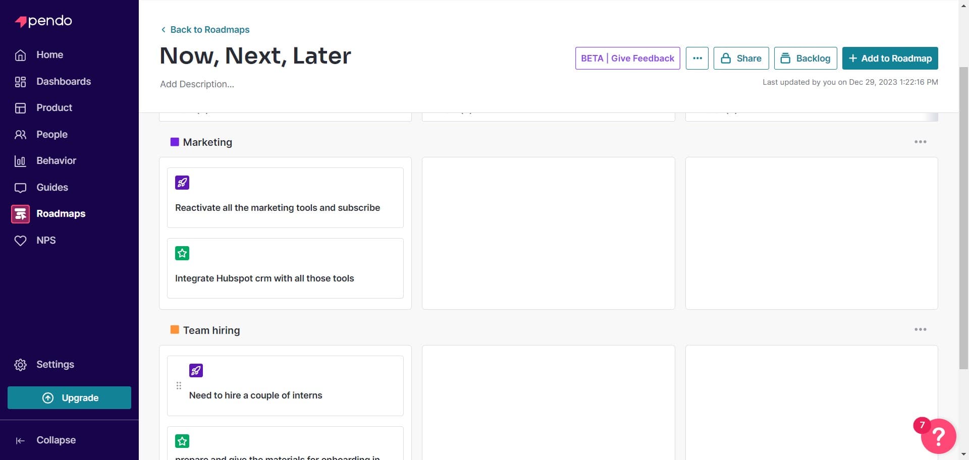 Select or create initiative
