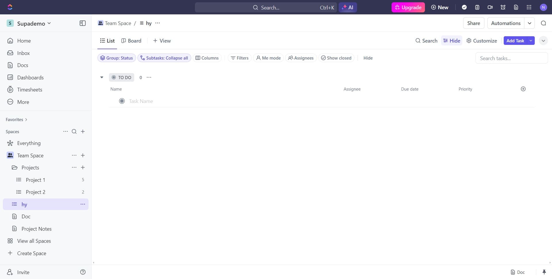 Locate the document menu