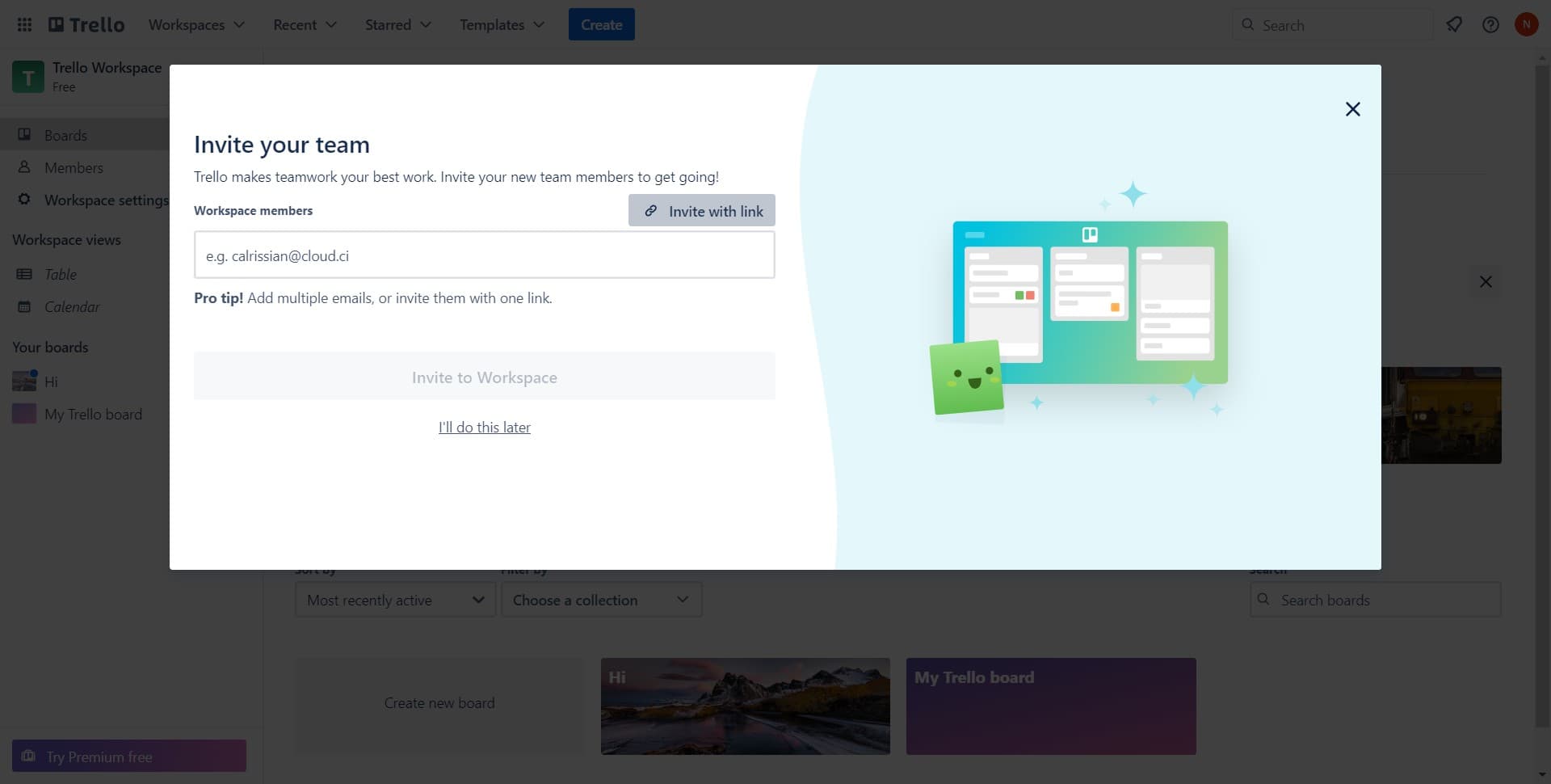Invite members with a link