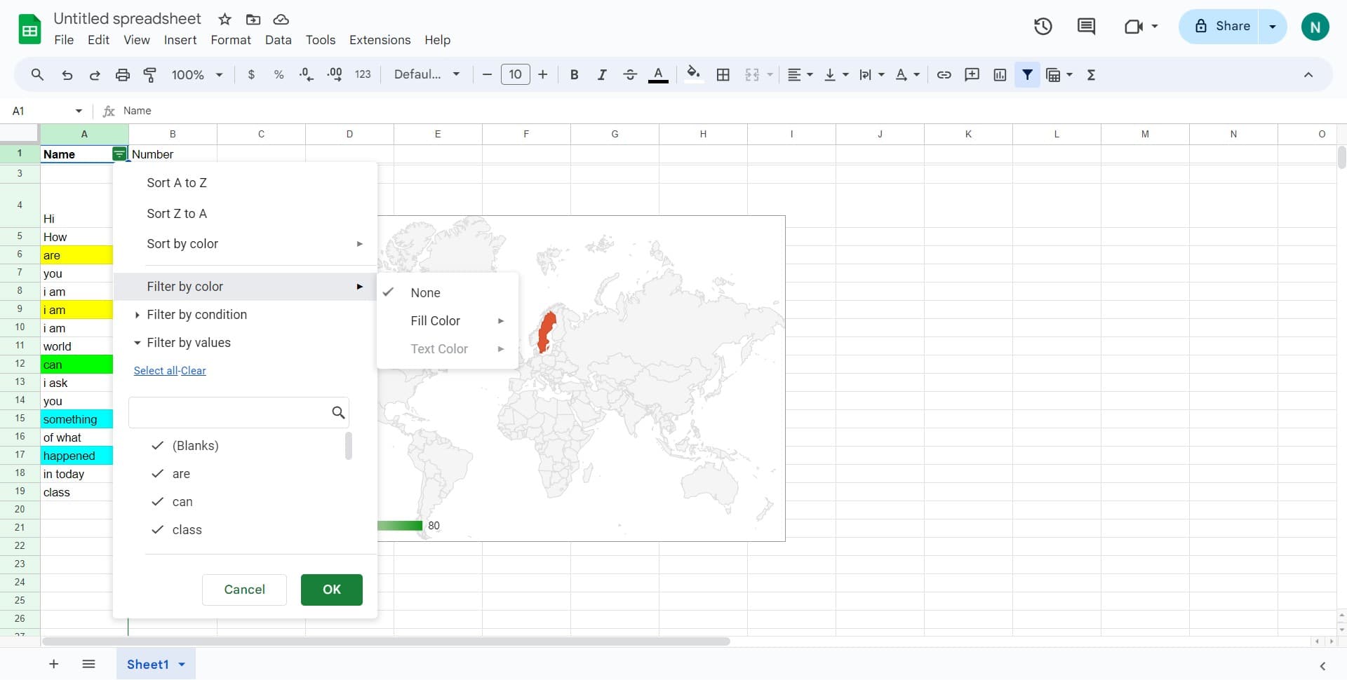 Click 'Filter by color'