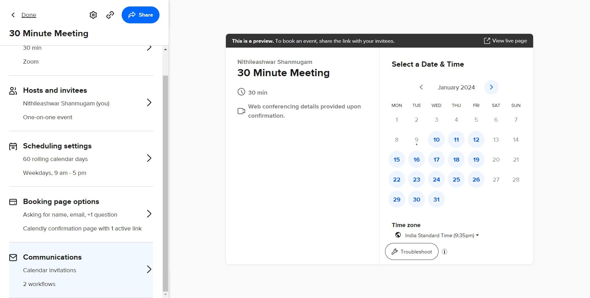 Navigate to Communications