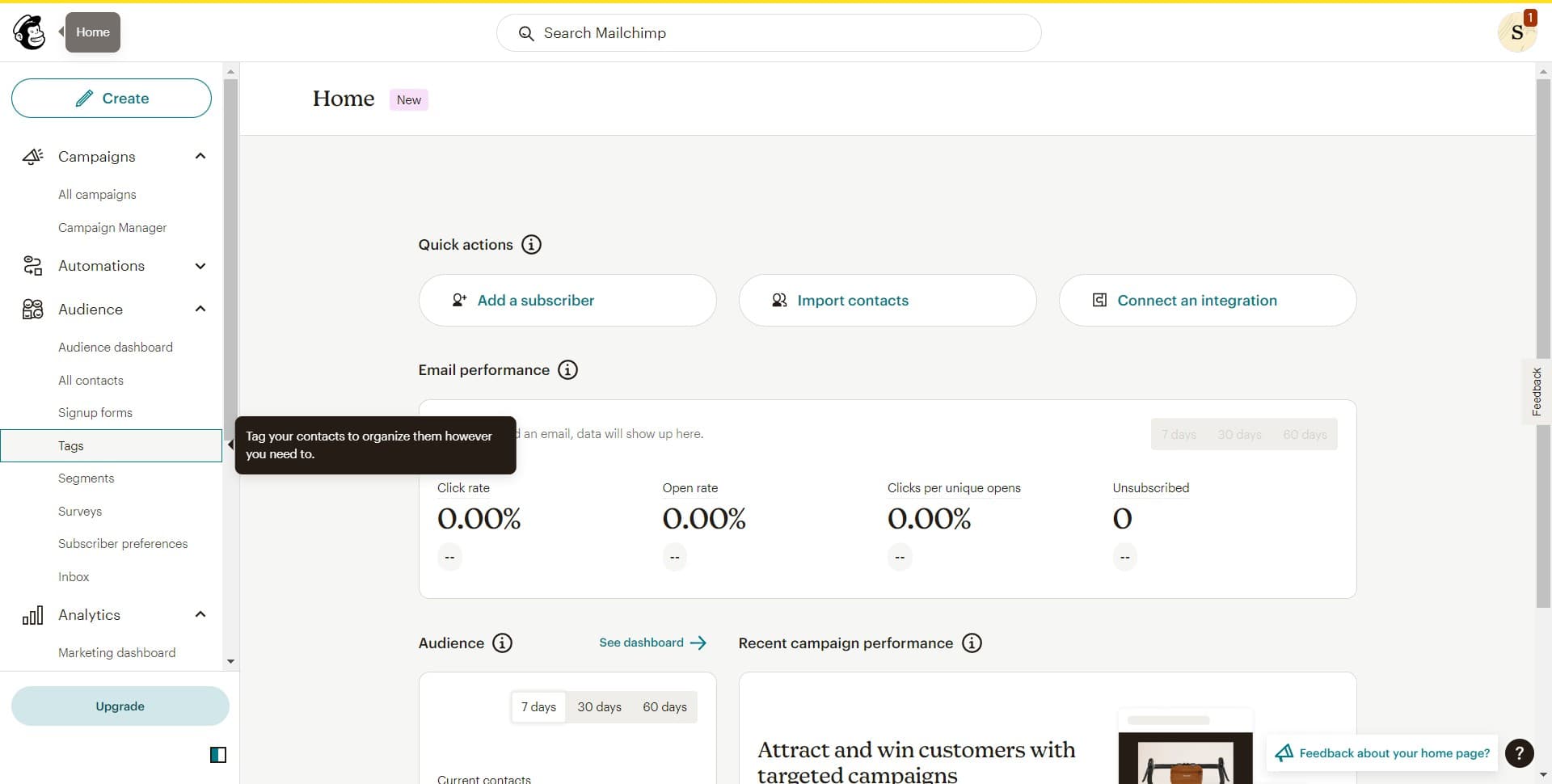 Navigate to the Tags section