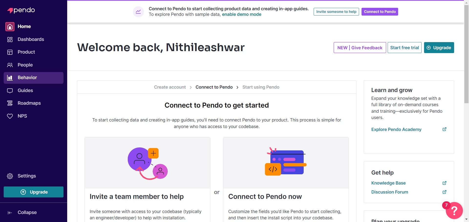 Navigate to Behavior section