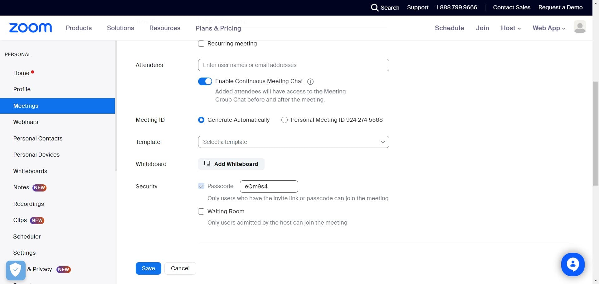 Add Whiteboard to meeting