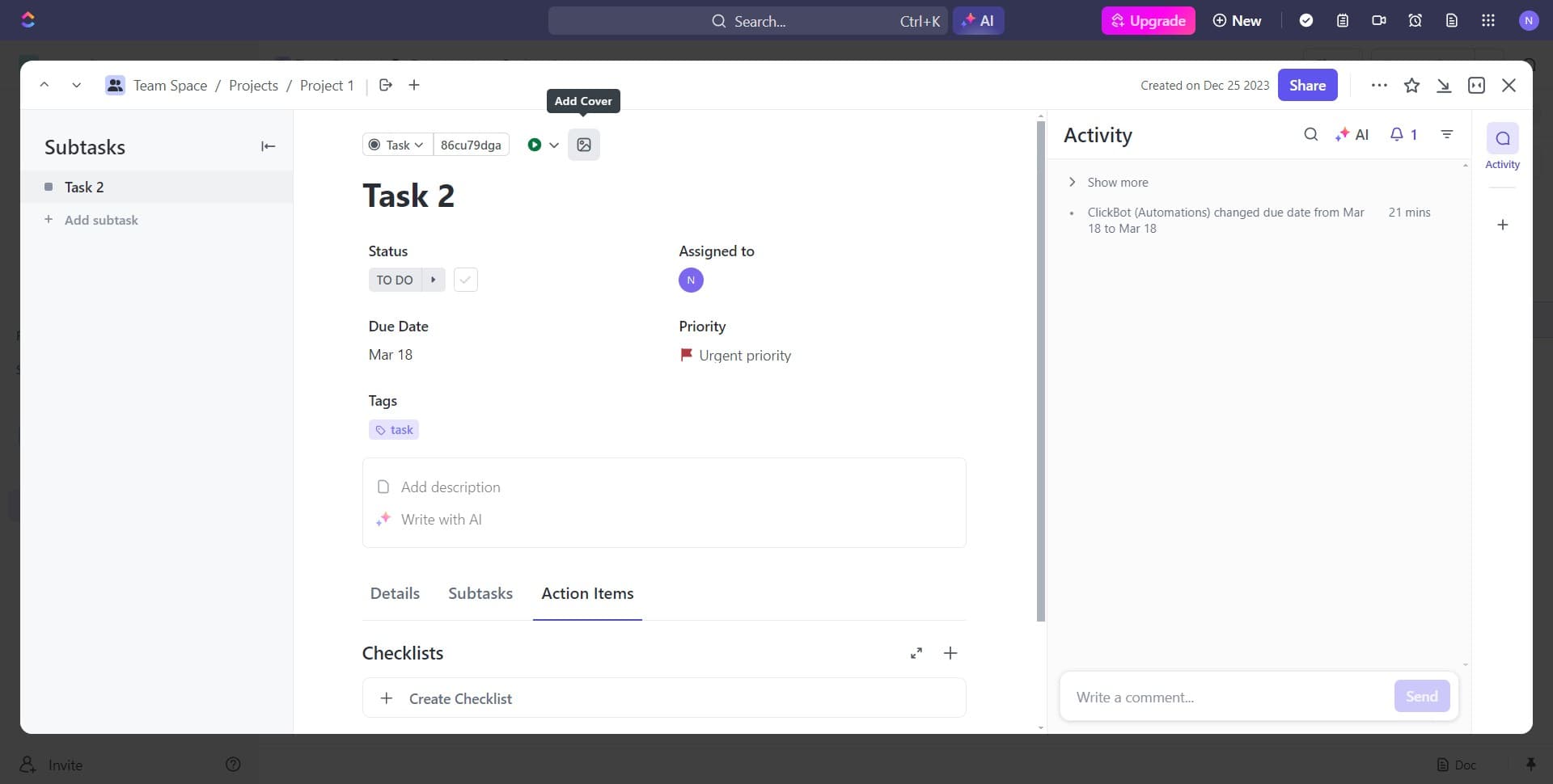 Navigate to the cover settings section